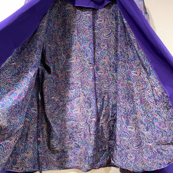 Vintage Victoria's Secret Royal Purple Satin Paisley Robe - Picture 6 of 15